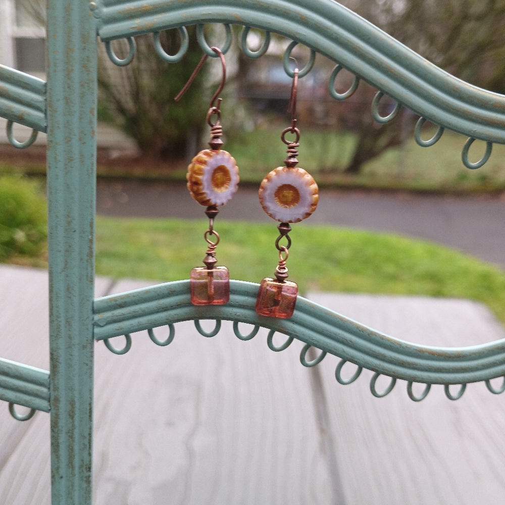 Czech Glass Dangle Earrings